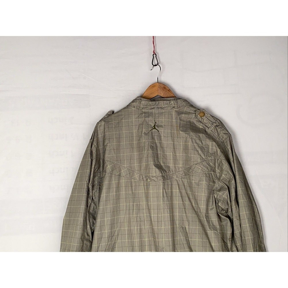 Vintage Nike Air Jordan Members Only Windbreaker Jacket Green/Checker Size XXLT - Picture 6 of 15
